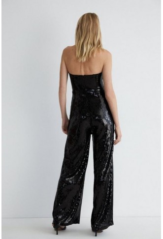 Sequin Sweetheart Bandeau Jumpsuit