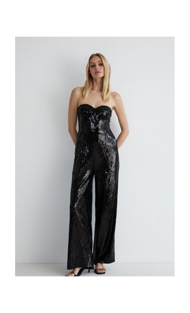 Sequin Sweetheart Bandeau Jumpsuit