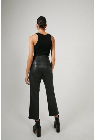 Faux Leather Clean Peg Trousers