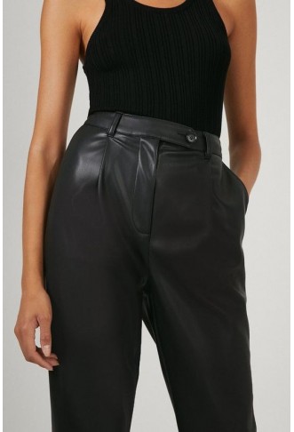 Faux Leather Clean Peg Trousers