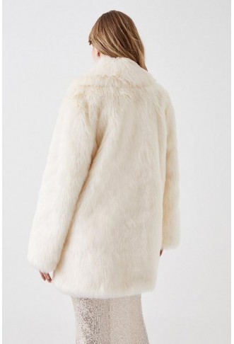 Premium Long Pile Faux Fur Cocoon Coat