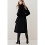 Italian Luxurious Textured Wool Belted Trench Coat