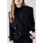 Italian Luxurious Textured Wool Belted Trench Coat