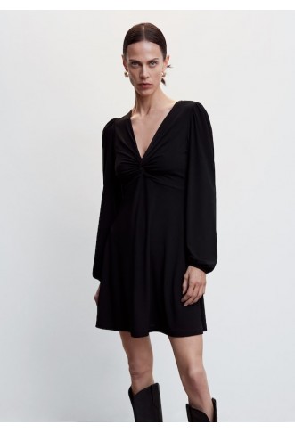 Black dress with knot detail