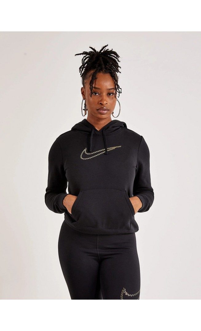 Nike Women's Black Hoodie with Gold Buff