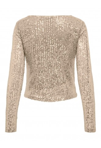 JDY Carmen Glitter Blouse, top with sequins