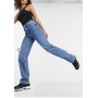 Weekday Voyage high waist straight jeans in navy blue