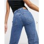 Weekday Voyage high waist straight jeans in navy blue