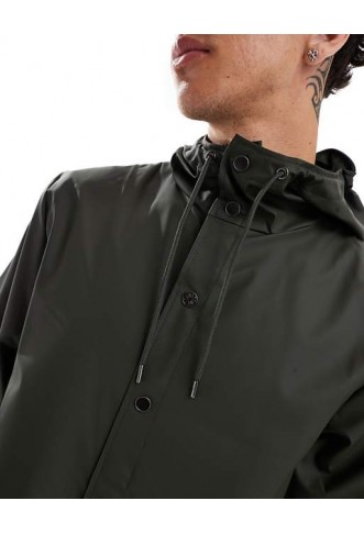 Rains unisex waterproof long jacket in green