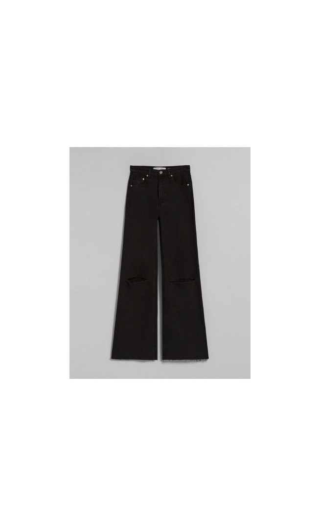 Breshka women's black pants with zap tails