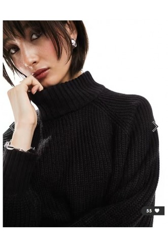 Noisy May high neck sweater in black