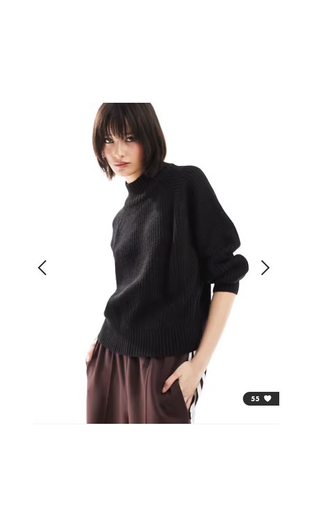 Noisy May high neck sweater in black