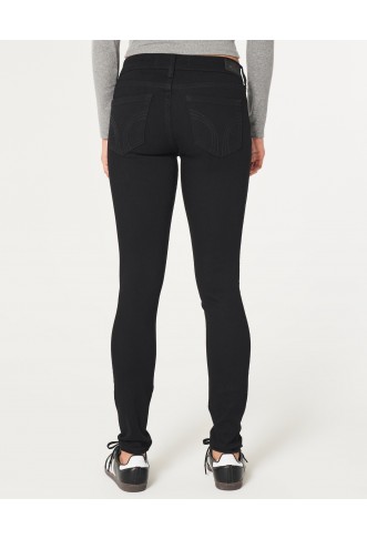 Low-Rise Black Super Skinny Jeans