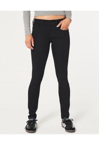 Low-Rise Black Super Skinny Jeans