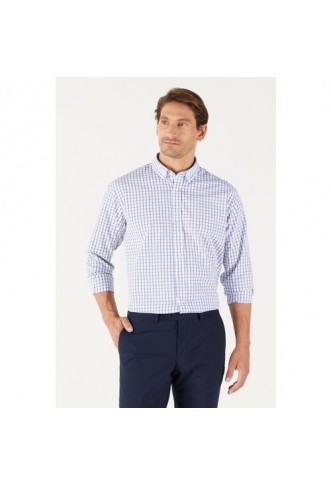 White Navy Blue Men's Shirt