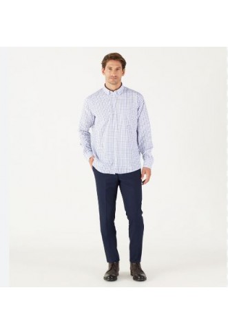 White Navy Blue Men's Shirt