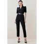 Structured Crepe Forever Belted Jumpsuit