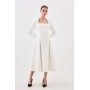 Ivory Petite Lydia Millen Compact Stretch Sweetheart Neckline Dress