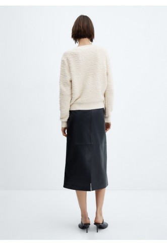 Textured round neck sweater