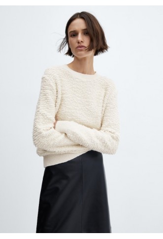 Textured round neck sweater