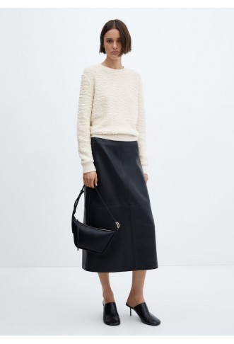 Textured round neck sweater