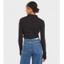 badge elongated rib crop shirt