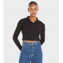 badge elongated rib crop shirt