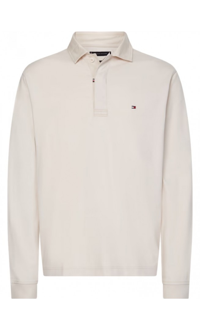 Tommy Hilfiger polo a maniche lunghe ecrù