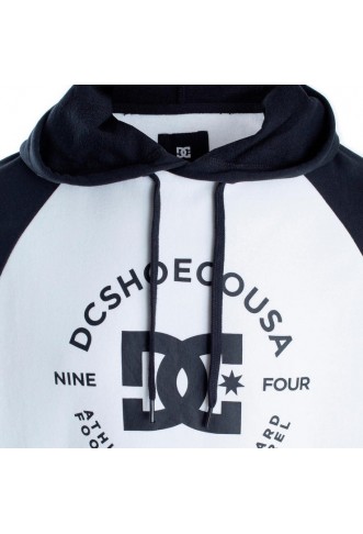 SWEAT SHIRT A CAPUCHE HOMME ET FEMME DC SHOES NOVA RAGLAN BLANC ET NOIR