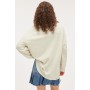 Beige long crewneck sweater