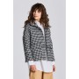 D1. HOUNDSTOOTH CROPPED JACKET EBONY BLACK