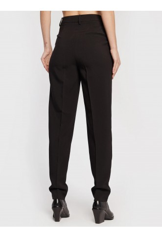 Black Slim Fit Fabric Trousers