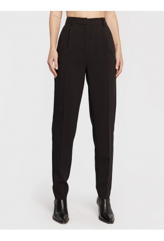 Black Slim Fit Fabric Trousers