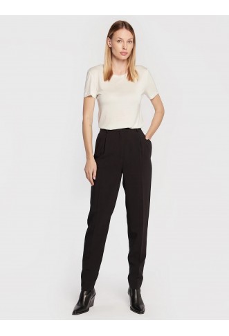 Black Slim Fit Fabric Trousers