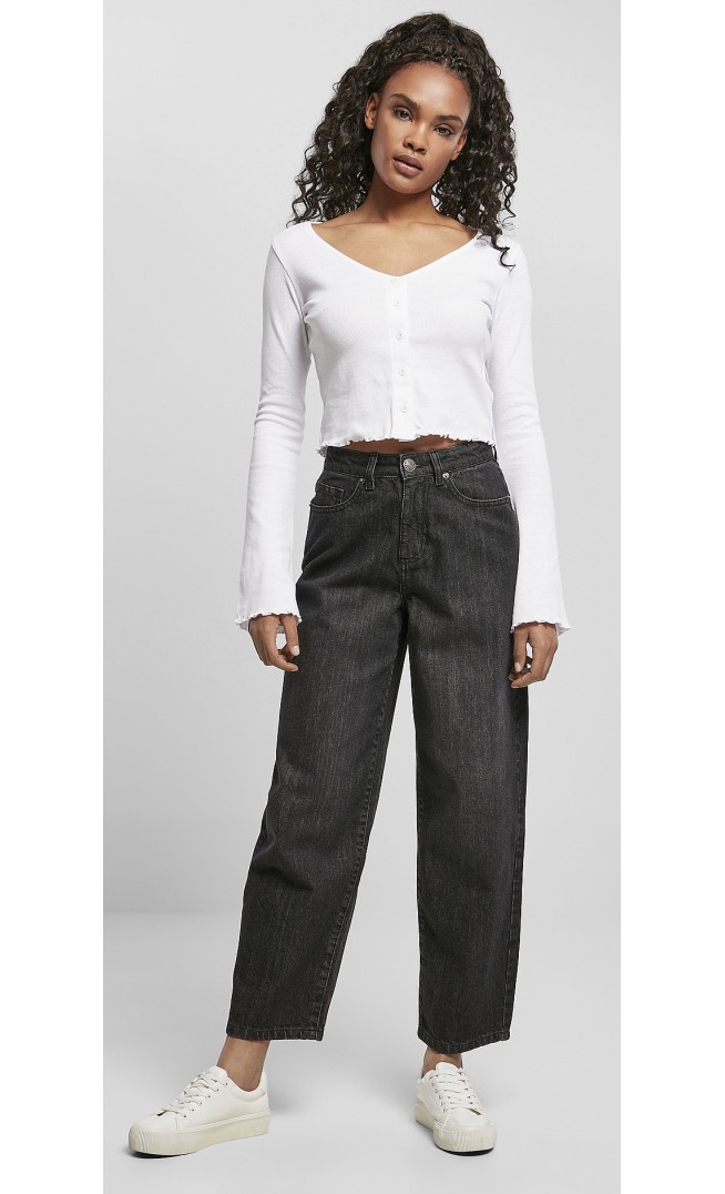 jeans Urban Classics High Waist Wide Leg Cropped Denim