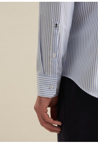 Non-iron Poplin Business Shirt in Shaped with Kent-Collar