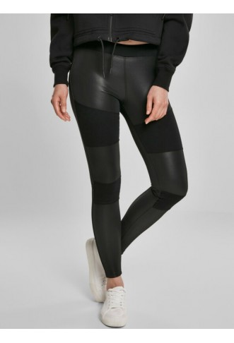 Ladies Fake Leather Tech Leggings