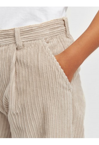 POSEY wide high-rise irregular corduroy pants