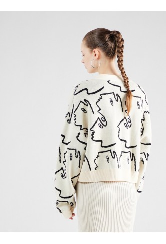 MONKI KNIT  CARDIGAN IN WHITE