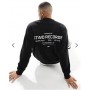 Pull&Bear STWD records back print sweatshirt in black