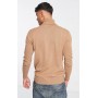 Brave Soul cotton roll neck sweater in beige