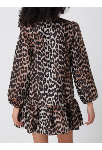 Leopard print dress model 'Genesis' in medium brown