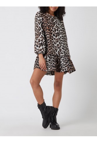 Leopard print dress model...