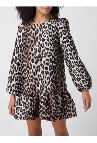 Leopard print dress model 'Genesis' in medium brown