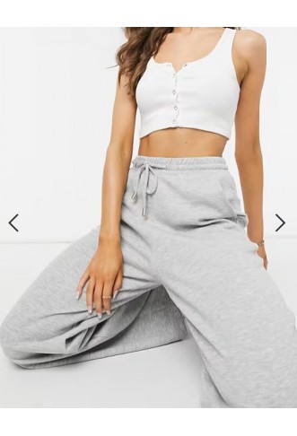 Stradivarius wide leg jogger in grey