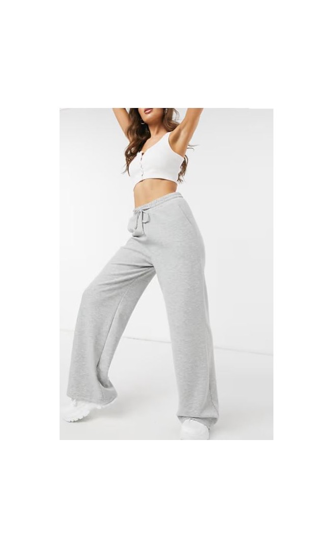 Stradivarius wide leg jogger in grey