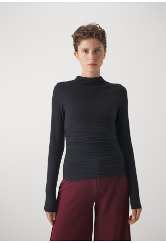 LONG-SLEEVE COTTON SEAMLESS FABRIC MOCKNECK TOP - Long sleeved top