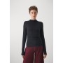 LONG-SLEEVE COTTON SEAMLESS FABRIC MOCKNECK TOP - Long sleeved top