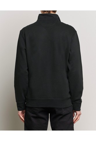 Double Knit Half-Zip Sweater Polo Black