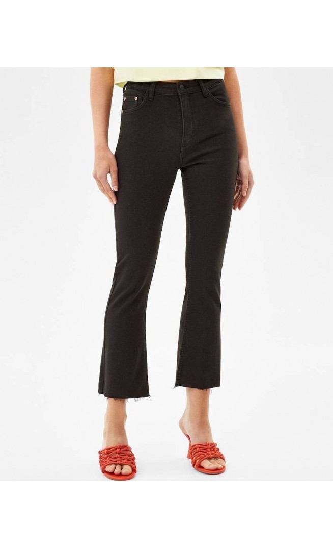 Breshka black women's wide leg jeans